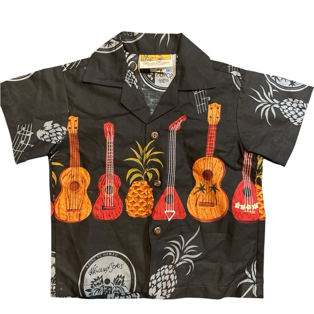 Winnie Fashion Boys Guitar Pineapple Hawaiian Shirt Toddler 2